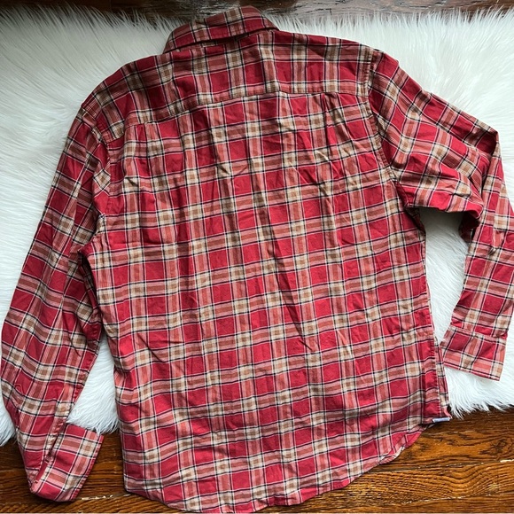 New Bonobos Long Sleeve Stretch Cotton Button Down Shirt Large Red Plaid - Picture 5 of 5